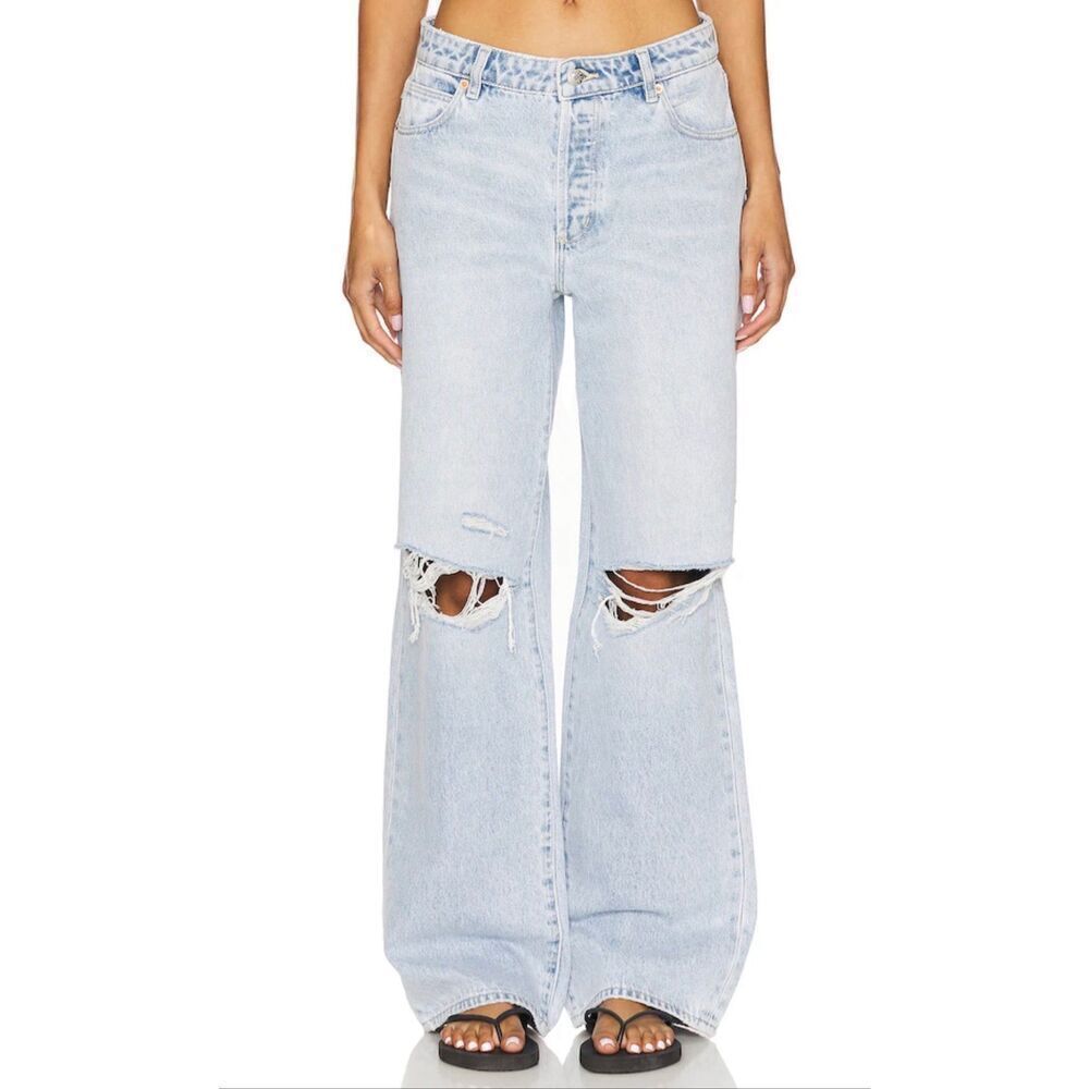 Revolve Rollas 10 kate baggy jeans long beach worn vintage blue wide leg denim